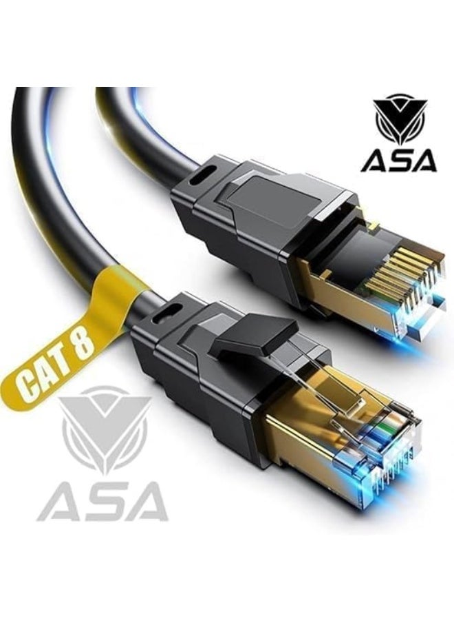 ASA High Speed ​​40Gbps 2000MHz Cat8 Ethernet Cable RJ45 Network Internet LAN Wire Compatible with Game Consoles, PC, PS5, PS4, Xbox, Modem, Router, WiFi Extender, Patch Panel - 3m Black  - Image 4