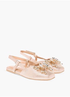 Celeste Girls Butterfly Embellished Sandals With Hook And Loop Closure  - Image 2