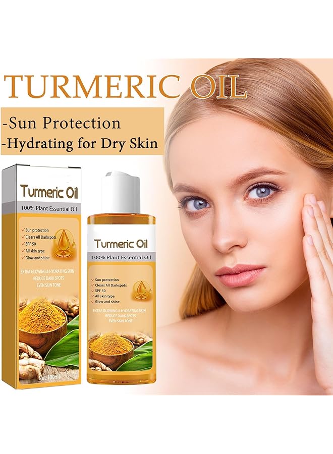 erorex Turmeric Essential Oil Dark Spot Removal And Anti Aging Skin Serum For Women 100 Percent Pure Natural Moisturizing For Body And Face 2Pcs 100Ml Each - Image 2