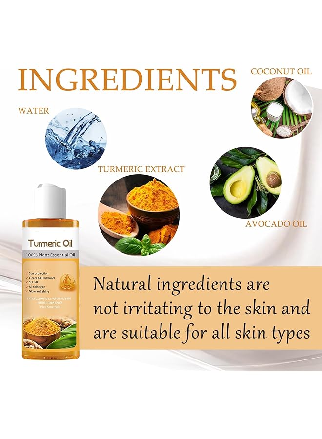erorex Turmeric Essential Oil Dark Spot Removal And Anti Aging Skin Serum For Women 100 Percent Pure Natural Moisturizing For Body And Face 2Pcs 100Ml Each - Image 3
