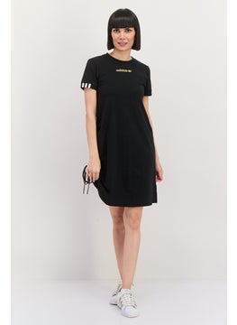 adidas Originals Women Sportswear Fit Short Sleeves Outdoor Dress, Black  - Image 4
