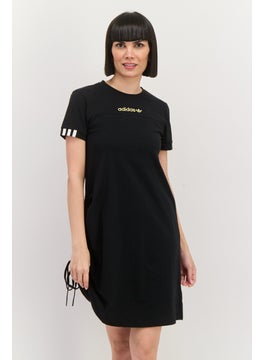 adidas Originals Women Sportswear Fit Short Sleeves Outdoor Dress, Black  - Image 1