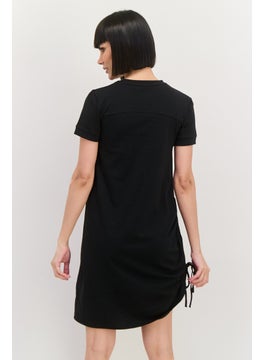 adidas Originals Women Sportswear Fit Short Sleeves Outdoor Dress, Black  - Image 3