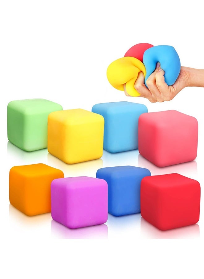 McDou 12 Pcs Fidget Toys,Slow Rising Stress Cube,Fidget Cube,Squeeze Sensory Toy,Square Stress Balls for Adults and Kids - Image 1