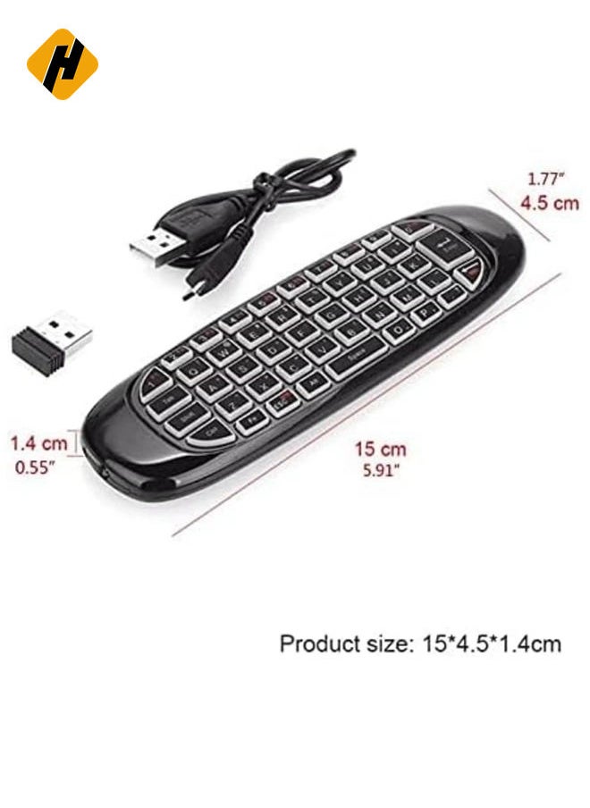HuHa - C120 RGB Wireless Backlit Air Mouse Keyboard for Android TV Box - 7 Color Rechargeable Remote Control - Image 1