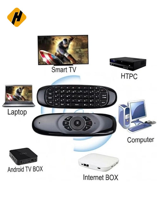 HuHa - C120 RGB Wireless Backlit Air Mouse Keyboard for Android TV Box - 7 Color Rechargeable Remote Control - Image 1
