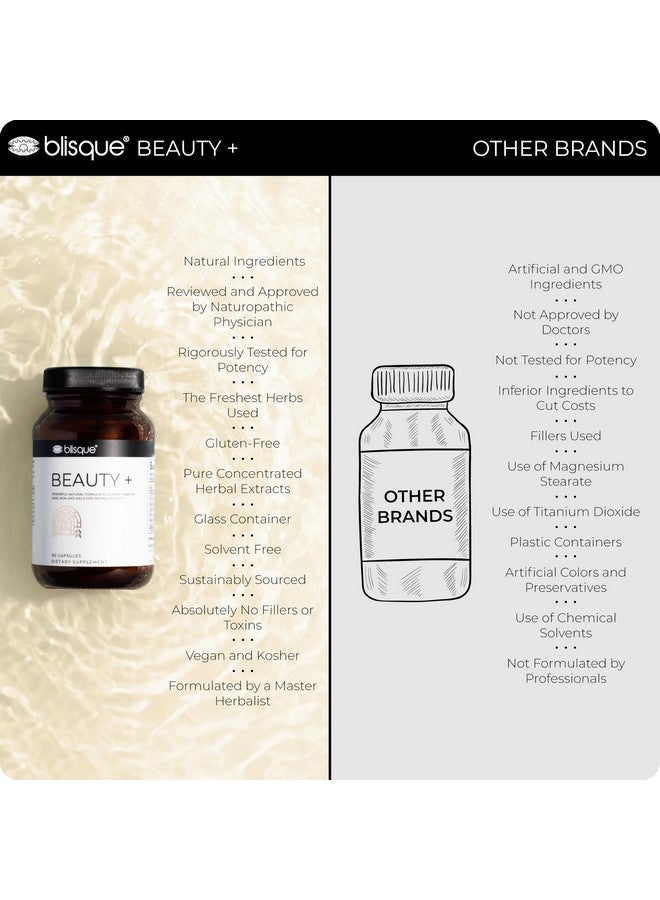 Blisque بليسك - مكمل طبيعي لجمال الأظافر، نمو الشعر، والعناية بالبشرة | مع البيوتين وحمض الهيالورونيك | معتمد من الأطباء | نباتي وغير معدل وراثيًا | 90 كبسولة - Image 5