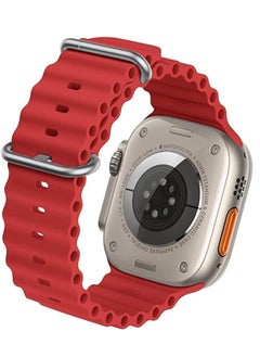 Generic Ocean Band For Apple Watch Band Men Women, Soft Silicone Sport Band Replacement Strap for smart Watch Ultra2/Ultra Watch Series SE 9 8 7 SE 6 5 4 3 2 1 - red strap  - Image 1