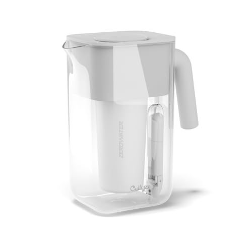 Culligan with ZeroWater Technology 10-Cup Water Filter Pitcher – Includes 5-Stage Advanced Water Filter, IAPMO Certified to Reduce Lead, Total PFAS (Forever Chemicals), Mercury, Fluoride, and Chlorine - Image 1