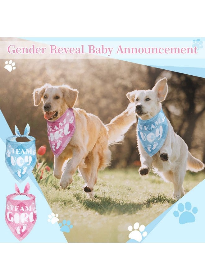 LEIFIDE 2 Pieces Gender Reveal Baby Announcement Team Girl Team Boy Dog Bandana, Baby Announcement Plaid Bandana Gender Reveal Photo Prop for Medium Large Dogs (Classic) - Image 5