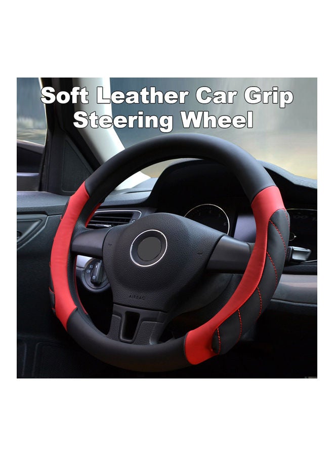 NIBEMINENT Universal Car Steering Wheel Soft Leather Grip Non-Slip Cover - Image 5