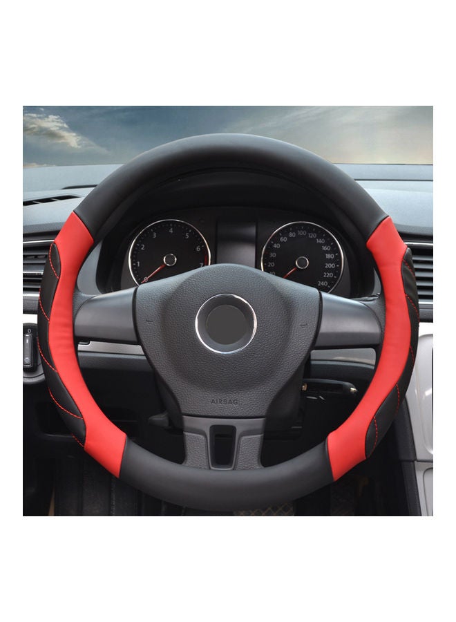 NIBEMINENT Universal Car Steering Wheel Soft Leather Grip Non-Slip Cover - Image 3