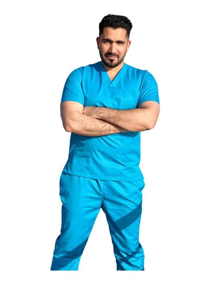 Medical Scrub Suit Set Unisex Top And Pants - pzsku/Z05721ED87358D1C08C07Z/45/_/1675609787/5684736f-5fcb-4d20-bf8b-34d121e363a8