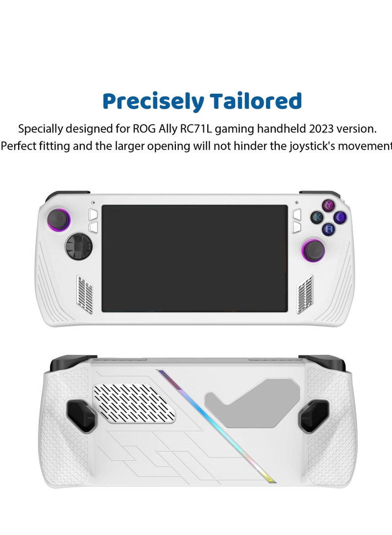 Y&D Protective Case for Rog Ally, Silicone with Kickstand, Compitable ROG Ally Gaming Handheld, Cover Skin Shock-Absorption and Anti-Scratch, Anti-Slip (White)  - Image 2
