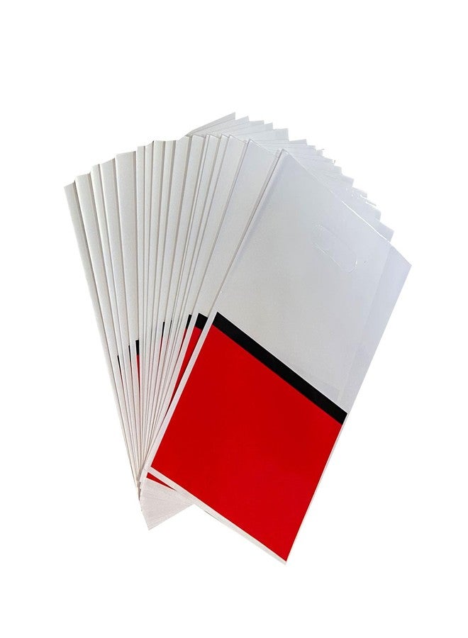 LYK 30 Pieces Plastic Gift Bags Bulk Red and White Treat Bags with Handle 6.5 x 9.8 Inch Candy Goodie Bags for Birthday Party Decor - Image 3