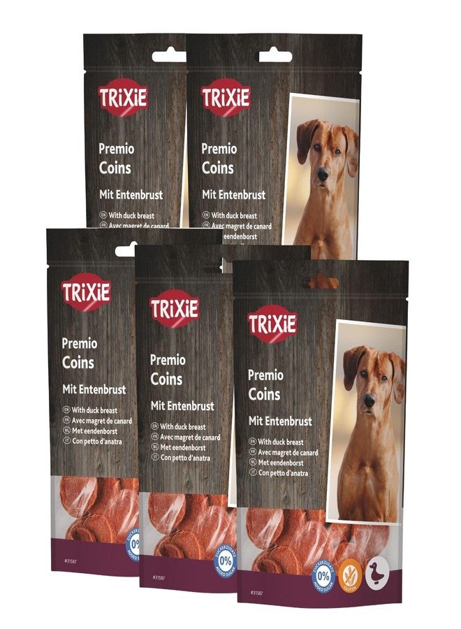 Trixie Premio Dog Treats, Delicious and Rich in Nutrient - Healthy Treats for Dogs, Suitable for All Breeds of Dogs - Pack of 5 (Duck Coins) - Image 1