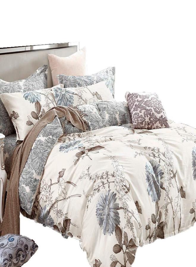 Swanson Beddings Daisy Silhouette Reversible Floral Print 3-Piece 100% Cotton Bedding Set: Duvet Cover and Two Pillow Shams (California King) - Image 4