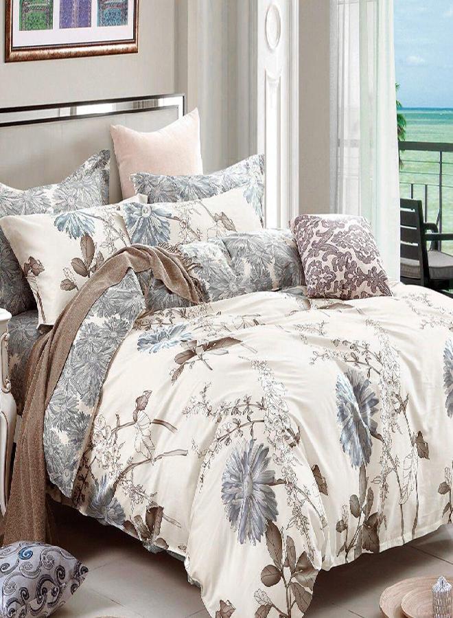 Swanson Beddings Daisy Silhouette Reversible Floral Print 3-Piece 100% Cotton Bedding Set: Duvet Cover and Two Pillow Shams (California King) - Image 2