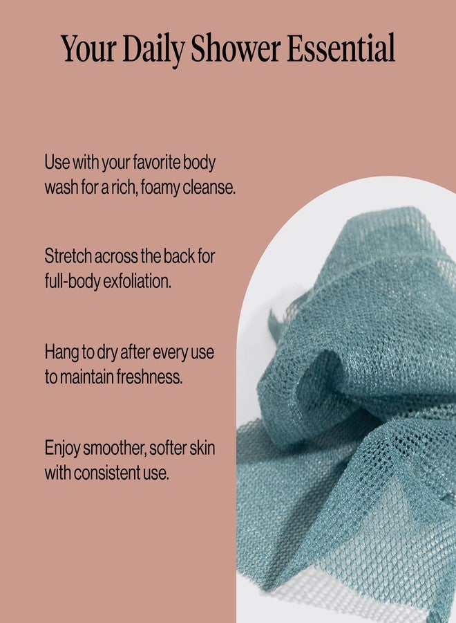 Kitsch African Net Sponge – Exfoliating Body Scrubber for Cleansing & Gentle Daily Exfoliation – Stretchable Bath Sponge for Hard-to-Reach Areas, Long-Lasting Shower Essential - Aqua Grey, 3 Pcs - Image 5