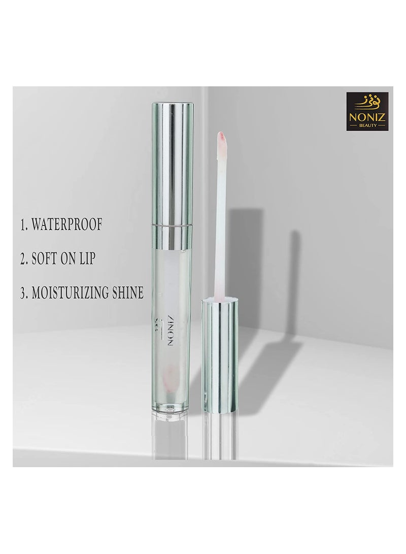 NONIZ BEAUTY Liquid Non Sticky Lip Gloss Extra Shiny Waterproof Lipgloss clear rain drop - Image 3