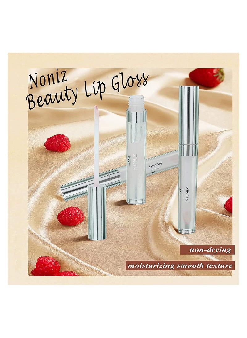 NONIZ BEAUTY Liquid Non Sticky Lip Gloss Extra Shiny Waterproof Lipgloss clear rain drop - Image 5