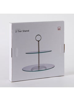 Coral 2-Tier Glass Cake Stand 20 x 25.3 x 25 cm - pzsku/Z057248835B98ADAE4C43Z/45/_/1731319408/56874e13-5d12-4851-8bd6-a142e47af356