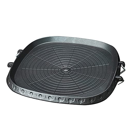 AIROKA Korean BBQ Non-Stick Square Grill Pan with Natural Material 6 Layer Coating Easy Grease Draining 11.8 Inch Gas Range Grilling Pan for Both Home & Outdoor - Image 1