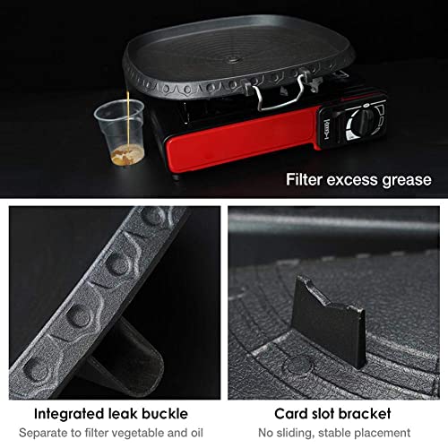 AIROKA Korean BBQ Non-Stick Square Grill Pan with Natural Material 6 Layer Coating Easy Grease Draining 11.8 Inch Gas Range Grilling Pan for Both Home & Outdoor - Image 4