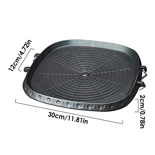 AIROKA Korean BBQ Non-Stick Square Grill Pan with Natural Material 6 Layer Coating Easy Grease Draining 11.8 Inch Gas Range Grilling Pan for Both Home & Outdoor - Image 3