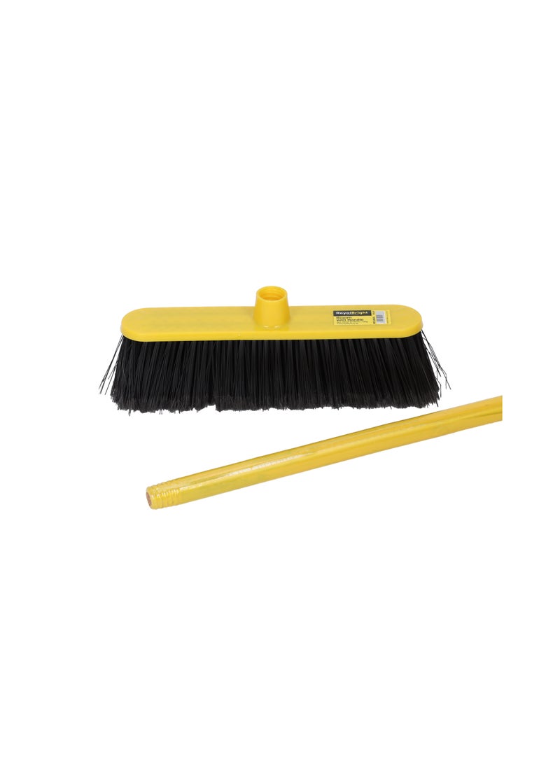 Royalford 29 cm Floor Broom with Long Wooden Handle- RF12835/ Large and Wide Head, Compatible with All Flooring Types - Image 3