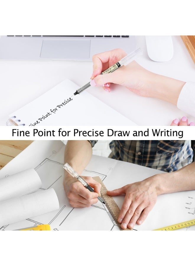 12 قلماً حبر سائل بقطرة متدحرجة 0.5 مم، مجموعة 3 ألوان (أسود، أزرق، أحمر)، كتابة سريعة الجفاف للمدرسة والمكتب والاستخدام اليومي - Image 5
