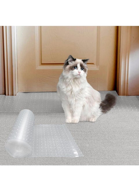 8.2Ft Carpet Protector For Pets  Cat Carpet Protector For Doorway,Under Door Mat Cat Carpet Scratch Stopper,Cat Scratch Guard Carpet,Clear Plastic Rug Protector Prevent From Scratching.