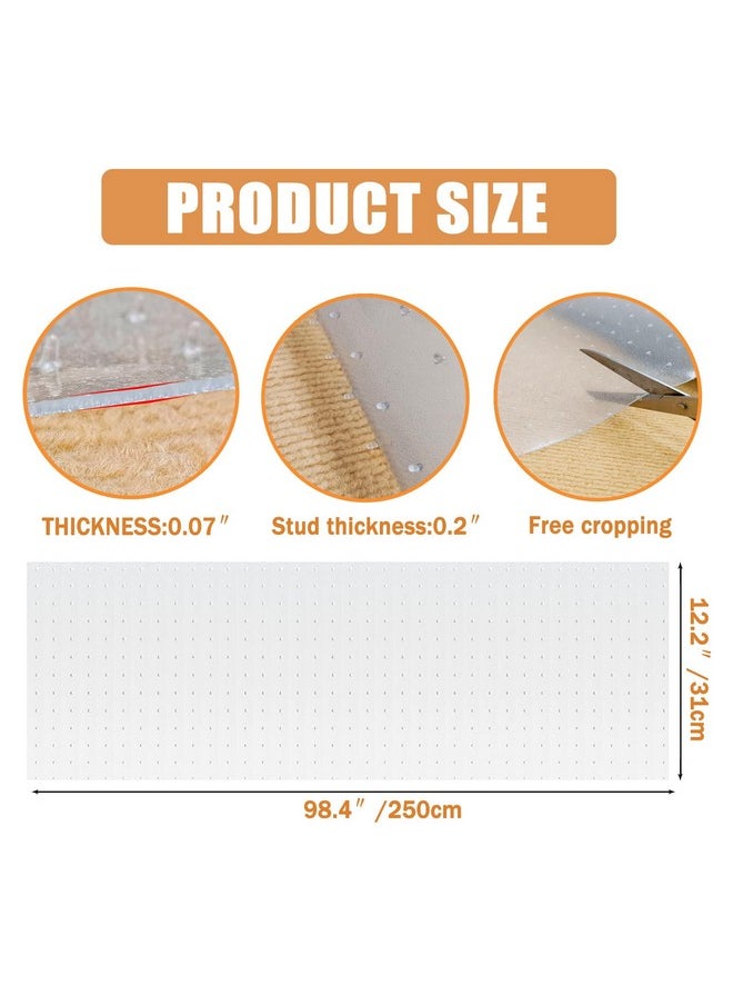 8.2Ft Carpet Protector For Pets  Cat Carpet Protector For Doorway,Under Door Mat Cat Carpet Scratch Stopper,Cat Scratch Guard Carpet,Clear Plastic Rug Protector Prevent From Scratching.