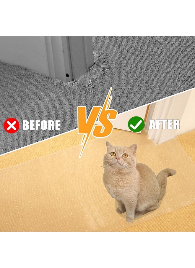 8.2Ft Carpet Protector For Pets  Cat Carpet Protector For Doorway,Under Door Mat Cat Carpet Scratch Stopper,Cat Scratch Guard Carpet,Clear Plastic Rug Protector Prevent From Scratching.