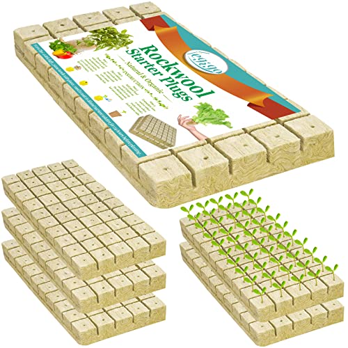 Legigo 1 Inch Rockwool Cubes Seed Starter Plugs for Hydroponics, RockWool Planting Grow Cubes for Hydroponic Tower Garden Soilless Cultivation Plants Germination Cutting Clone (6 Sheet, 300 Plugs) - Image 1