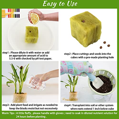 Legigo 1 Inch Rockwool Cubes Seed Starter Plugs for Hydroponics, RockWool Planting Grow Cubes for Hydroponic Tower Garden Soilless Cultivation Plants Germination Cutting Clone (6 Sheet, 300 Plugs) - Image 3