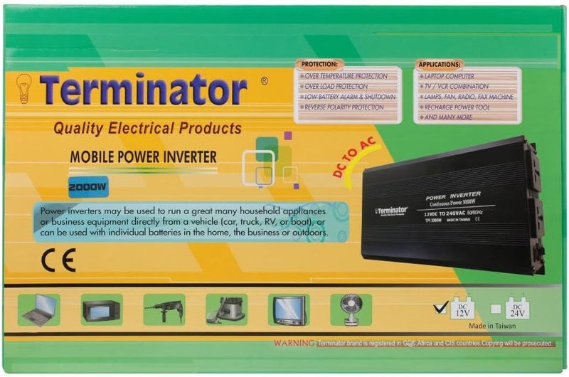 Terminator TPI 2000W Power Inverter - 12VDC to 240VAC - Image 3