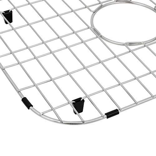 LQS Sink Grid and Sink Bottom Grid, Sink Protector for Kitchen Sinks Stainless Steel 19 1/16" x 13 3/4" with Center Drain Hole for Single Bowl Kitchen Sinks - Image 3