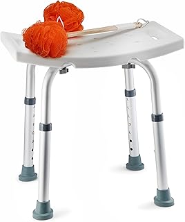 Medical king Medical king Shower Chair - with Back Scrubber & Additional Sponge - Tool Free Shower Chair for Elderly - with 8  - Image 1