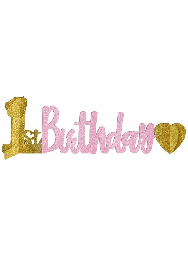 Amscan 1St Birthday Girl Glitter Centerpiece 4 1/2" X 14" 1 Pc - Image 2