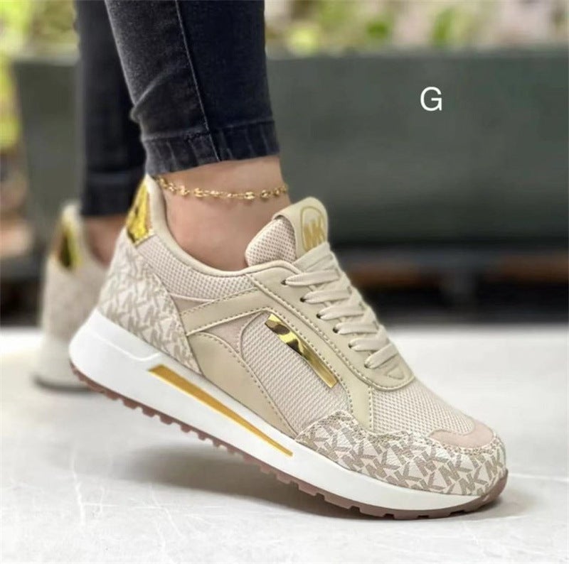Plus Size Export Fashion Flats Color Matching Round Toe Casual Sports Shoes Front Lace-Up Shoes - Image 2