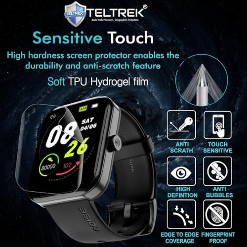 TELTREK Screen Protector Screenguard Compatible With CrossBeats Everest 2.0 2025 & CrossBeats Everest (1.43 Inch SmartWatch), Edge to Edge Hydrogel TPU Screen Guard not a Tempered Glass (Pack of 3) - Image 3