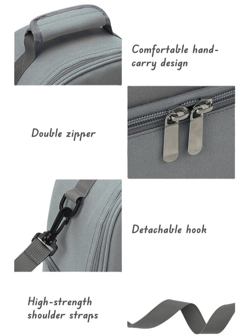 RAKAY Breastmilk Cooler Bag Portable Double Layer Moistureproof Baby Bottle Cooler for Travel Nursing Mom Daycare Work Picnic Gray - Image 3