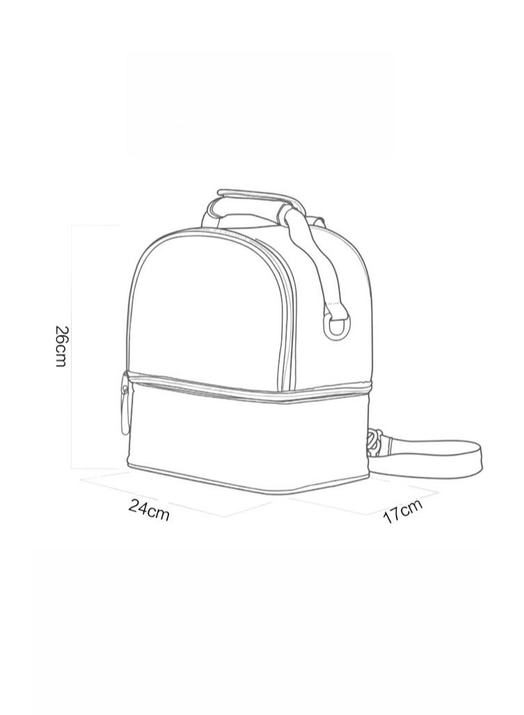 RAKAY Breastmilk Cooler Bag Portable Double Layer Moistureproof Baby Bottle Cooler for Travel Nursing Mom Daycare Work Picnic Gray - Image 5