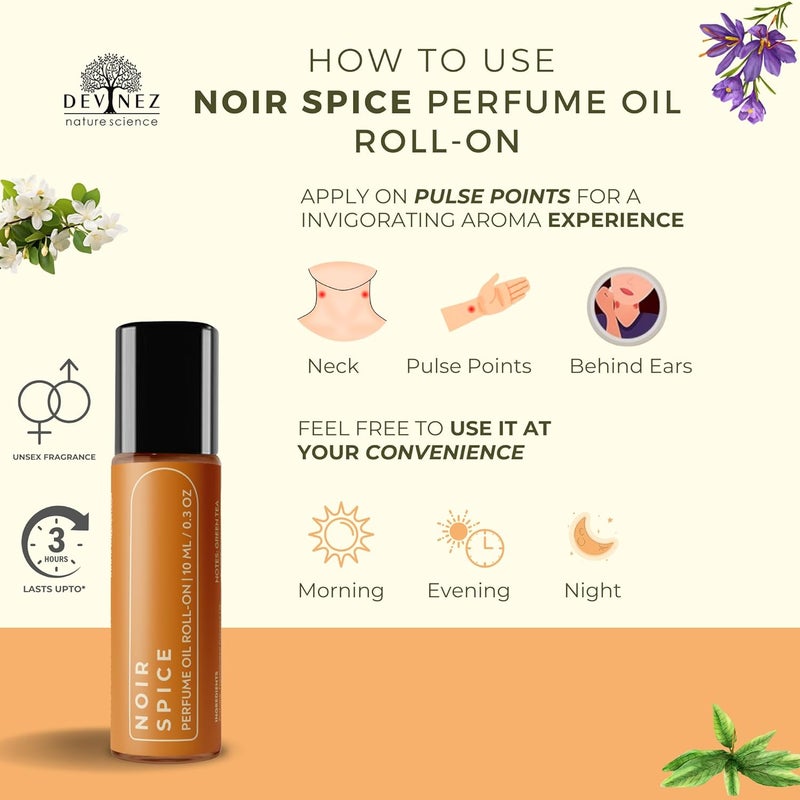 Devinez Noir Spice Perfume Oil Roll-On-10ml (Pack of 1), Pocket-Sized Perfume, Roll-On Blend, Long-Lasting Scent, Blend (IFRA Certified) - Image 4