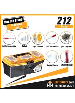 Hesaplı Hırdavat Vocational High School 212 Piece Economic Toolbox Set Affordable Hardware  - Image 3