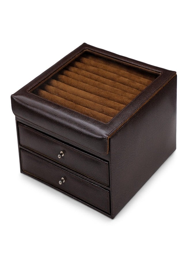 THE CASE PU Leather Women Jewelry Organizer Box, 1-Layer Velvet Jewelry Boxes Display Storage Case with Lock for Rings Necklace Earrings (Brown) (ST-JW-11082-SN-Brown) - Image 2