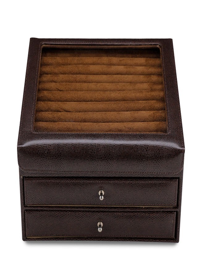 THE CASE PU Leather Women Jewelry Organizer Box, 1-Layer Velvet Jewelry Boxes Display Storage Case with Lock for Rings Necklace Earrings (Brown) (ST-JW-11082-SN-Brown) - Image 1