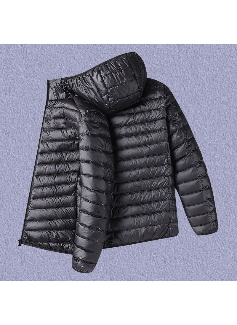 Generic - Slim Winter Jacket for Men Trendy Weatherproof Coat Black hooded [special sale for 1 day]] - Image 1