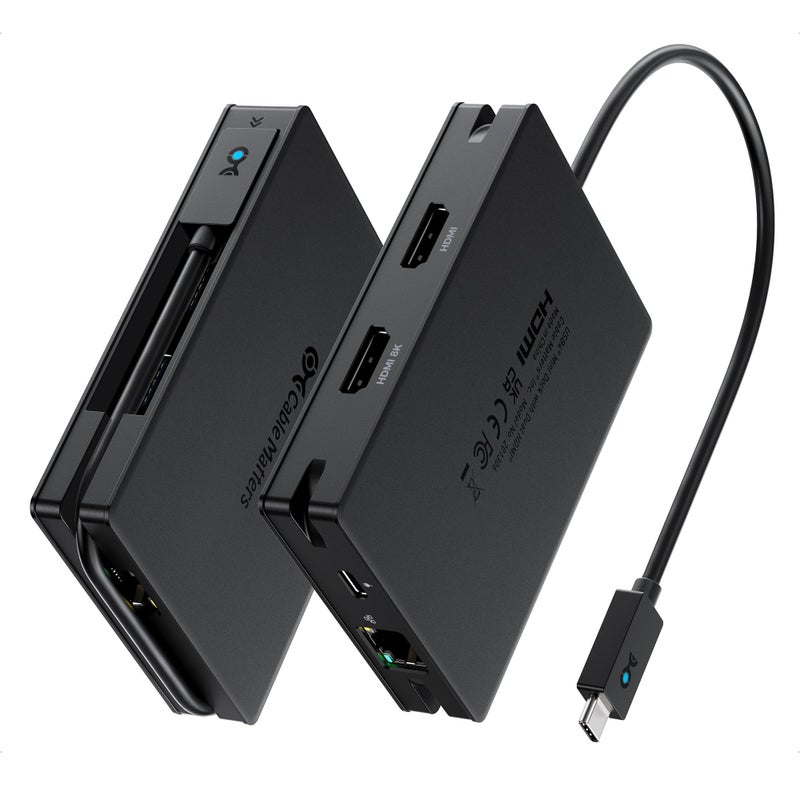 Cable Matters 8in1 Portable 40Gbps Dual HDMI USB4 Hub USB 4 Dock with 2X 4K60Hz or 1x 4K120Hz 8K30Hz 100W PD Gigabit Ethernet Compatible with Thunderbolt 4 macOSs Display Limitation - Image 2